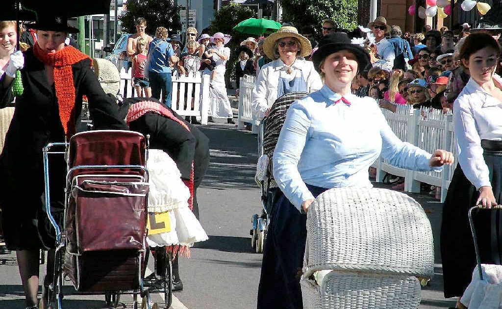 The hotly contested Nanny Race is a feature of Maryborough's annual Mary Poppins festival. The hotly contested Nanny Race is a feature of Maryborough's annual Mary Poppins festival.